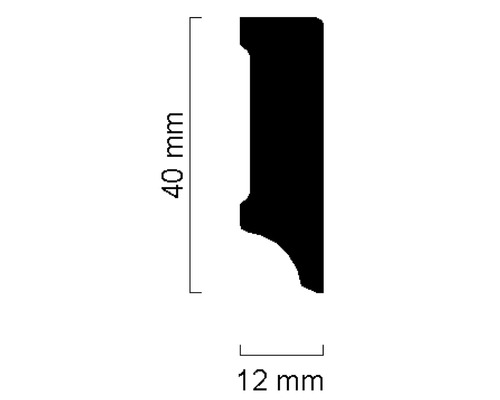 Profilleiste mit den Maßen 40 mm mal 12 mm