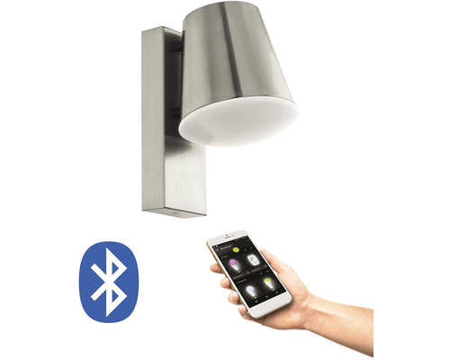 Wandleuchte aus Edelstahl mit Smartphone Steuerung per Bluetooth