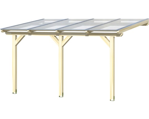 Holzcarport mit transparentem Dach