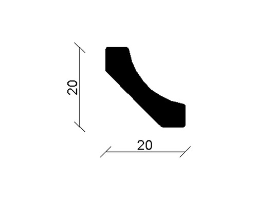 Profilleiste mit Maßangaben 20 x 20 Millimeter