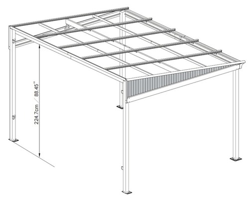 Abbildung eines Pavillons mit Höhenangabe