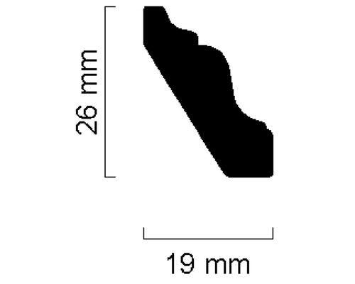 Profilleiste mit den Maßen 26 mm Höhe und 19 mm Breite