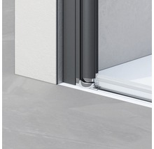 Drehfalttür für Nische Breuer Elana Komfort 100 cm Anschlag links Dekor Grau Profilfarbe schwarz-thumb-2