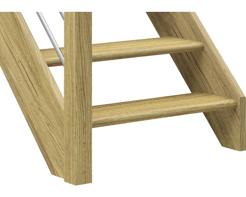 Detailansicht einer Holztreppe