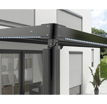 Pergola-Markise 2,94x3,94 Stoff uni anthrazit Gestell RAL 9011 graphitschwarz inkl.Motor,Fernbedienung und LED Beleuchtung-thumb-2