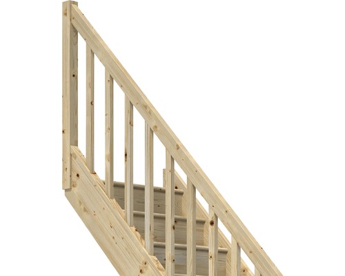 Holztreppe mit Geländer