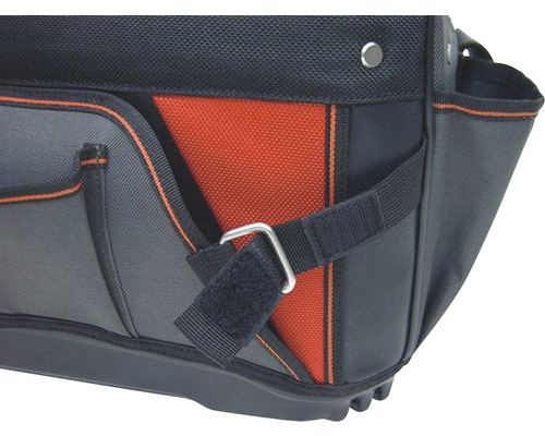 Detailansicht einer Werkzeugtasche mit mehreren Fächern