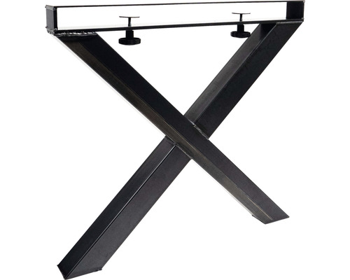 Tischgestell aus Stahl im X-Design mit Nivellierfüßen