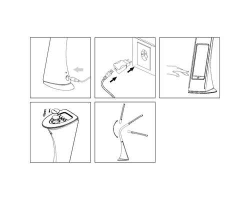 Abbildung der Montageanleitung für eine Tischleuchte