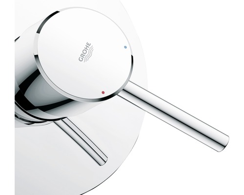 Grohe Logo auf einer Armatur mit Hebel für Waschbecken