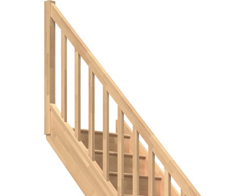 Holztreppe mit Geländer