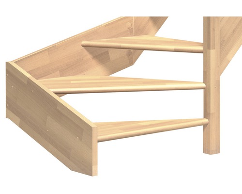 Detailansicht einer Holztreppe