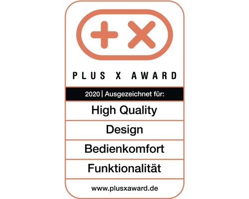 Plus X Award für hohe Qualität, Design, Bedienkomfort und Funktionalität