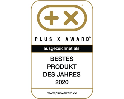 Plus X Award Siegel: Ausgezeichnet als bestes Produkt des Jahres 2020