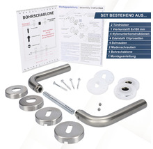 Türdrücker Set mit Montageanleitung und Bohrschablone