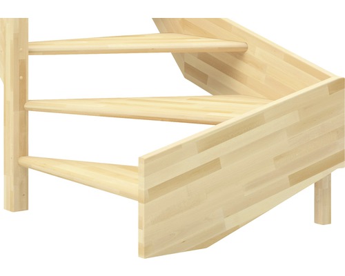 Detailansicht einer Holztreppe