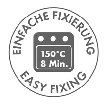 Einfache Fixierung Symbol: 150 Grad Celsius, 8 Minuten