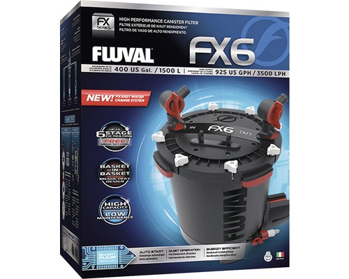 Aquarium-Außenfilter Fluval FX6 ca. 3500 l/h, für Aquarien bis 1500 l, 41 W, schwarz-0