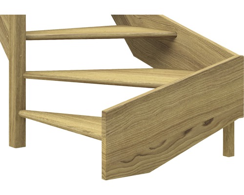 Detailaufnahme einer Holztreppe mit Stufen