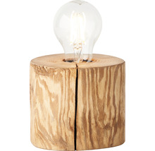 Tischleuchte aus Holz mit Glühbirne