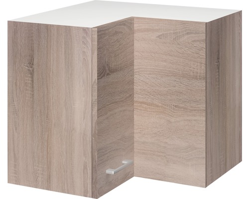 Eckhängeschrank mit Holzstruktur und Griff