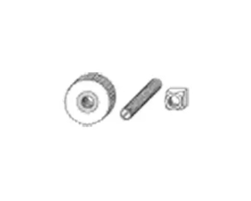 Rändelmutter, Stift und Vierkantmutter