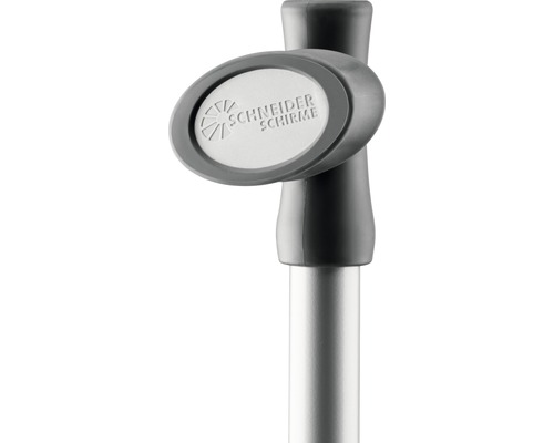 Schneider Schirme Logo auf einem Sonnenschirmständer