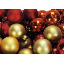 Christbaumkugeln in Gold und Rot