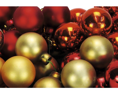 Christbaumkugeln in Gold und Rot