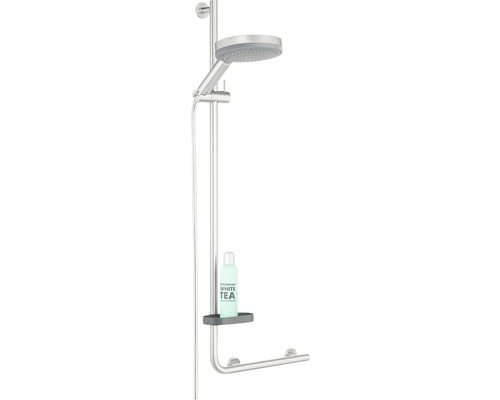 Duschsäule mit Handbrause, Kopfbrause, Ablage und Haltegriff