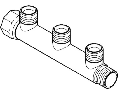 Verteilerstück mit drei Abgängen für Sanitärinstallationen