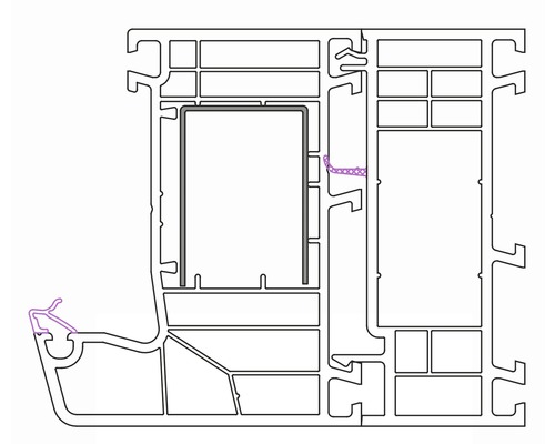 Querschnitt eines Fensterrahmens