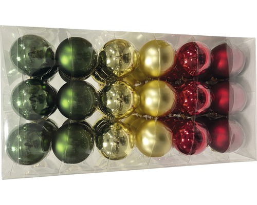 Verpackung mit Weihnachtskugeln aus Kunststoff