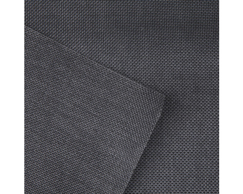 Nahaufnahme eines grauen Möbelstoffes mit feiner Webstruktur