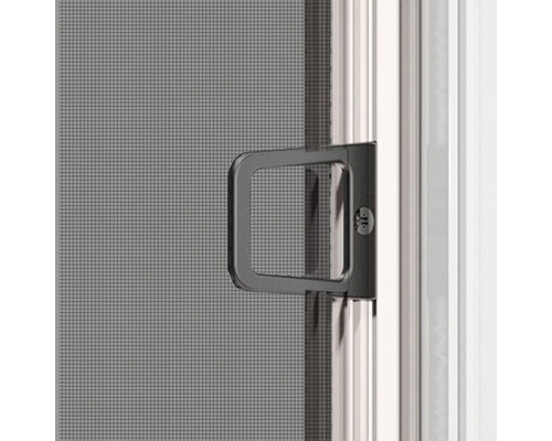 Nahaufnahme eines Insektenschutzgitters mit Griff