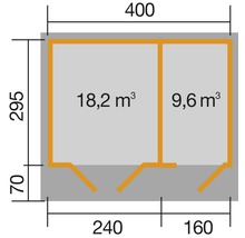 Gartenhaus weka 261 Gr. 2 inkl. Fußboden 400 x 295 cm natur-thumb-1