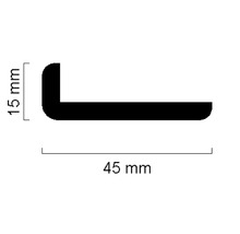 L-Profil mit den Maßen 15 mm mal 45 mm
