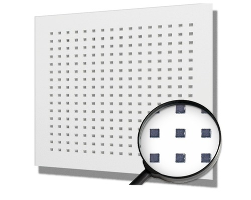 Akustikplatte mit quadratischen Perforationen zur Schallabsorption