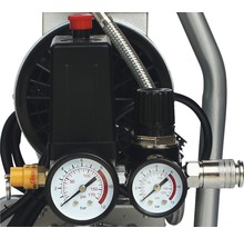 Detailansicht eines Kompressors mit Druckanzeigen und Reglern