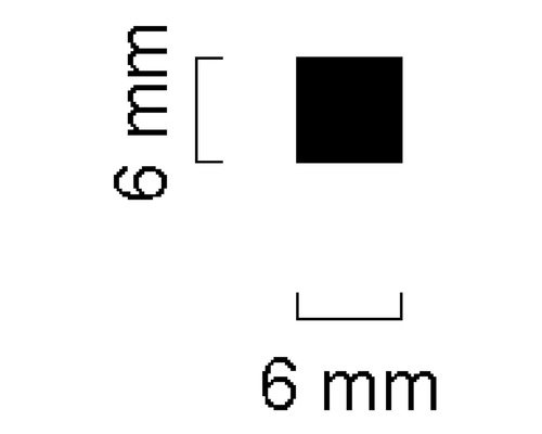 Abmessungssymbol mit Angabe von 6 mm