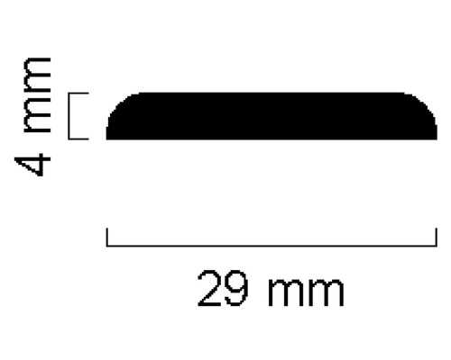 Profilleiste mit den Maßen 4 Millimeter mal 29 Millimeter