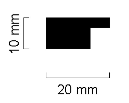 Profilansicht mit Maßangaben 10 mm und 20 mm