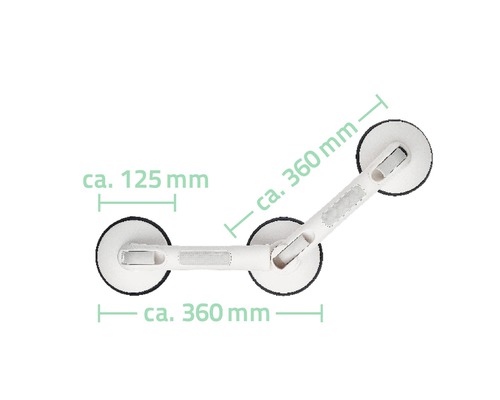 Sauggriff mit den Maßen circa 125 mm und circa 360 mm