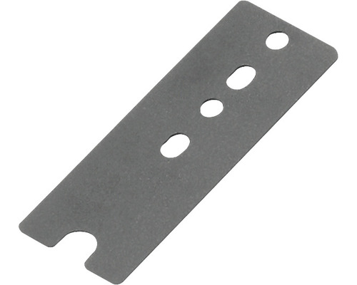 Metallplatte mit drei Löchern und Aussparung