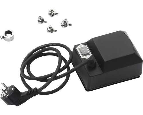 Elektrischer Transformator mit Stecker und Befestigungsmaterial