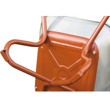 CAPITO Profi Bauschubkarre EXPORT 85 Liter Flachmulde, Luftrad mit Blockprofil und Stahlfelge inkl. ergonomische Buchenholzgriffe-thumb-3