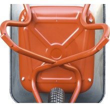 CAPITO Profi Bauschubkarre EXPORT 85 Liter Flachmulde, Luftrad mit Blockprofil und Stahlfelge inkl. ergonomische Buchenholzgriffe-thumb-2
