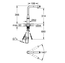 Küchenarmatur mit Handbrause GROHE Essence cool sunrise glänzend 31615-thumb-1 Küchenarmatur mit Handbrause GROHE Essence cool sunrise glänzend 31615-thumb-1