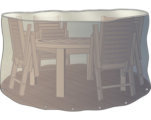 Schutzhülle für Gartenmöbel-Set Ø 320 H 95 cm transparent-0