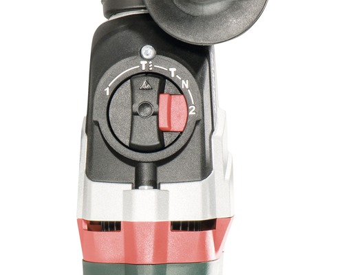 Detailansicht eines Werkzeugs mit Drehschalter zur Einstellung der Geschwindigkeit.